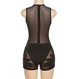 WHOLESALE | Chiffon See-through Back Zip Up Romper
