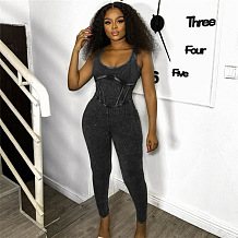 WHOLESALE | Pitted Fabric TankJumpsuit