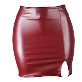 WHOLESALE | Pu Material Back Zip-up Skirt