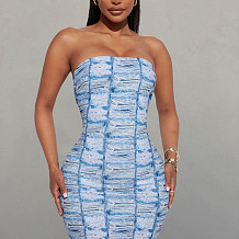 WHOLESALE |Digital Printed Off Shoulder Long Dress