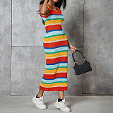 WHOLESALE | Elastic Fabric Rainbow Tank Long Dress