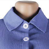 WHOLESALE | Chiffon Button Up Shirt Collar Long Dress