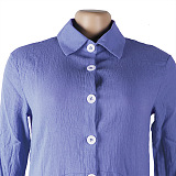 WHOLESALE | Chiffon Button Up Shirt Collar Long Dress