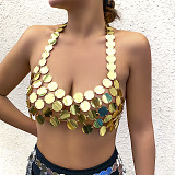 WHOLESALE | Handmade Acrylic Disc Chain Top(Free Size) in Gold