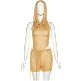 WHOLESALE | Knitted Hoodie Tassel Shorts Set