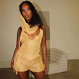 WHOLESALE | Knitted Hoodie Tassel Shorts Set