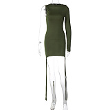 WHOLESALE | One Shoulder Strap Side Drawstring Dress