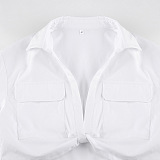 WHOLESALE | Front Bow Pockets Blouse