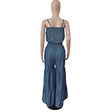 WHOELSALE | Maxi Drawstring Jumpusuit in Blue