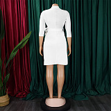SUPER WHOLESALE |  Ultimate Pleated Mini Dress with Collar in White