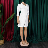 SUPER WHOLESALE |  Ultimate Pleated Mini Dress with Collar in White