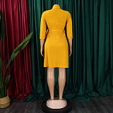 SUPER WHOLESALE |  Ultimate Pleated Mini Dress with Collar in Yellow