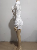 SUPER WHOLESALE |  Popcorn Fabric Zip Up Top Skirt Set