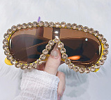 Fake Diamond Deco Sun Glasses(2PACK)