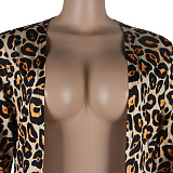 SUPER WHOLESALE | Printed Long Coat Bodycon Pants 2pieces in Leopard