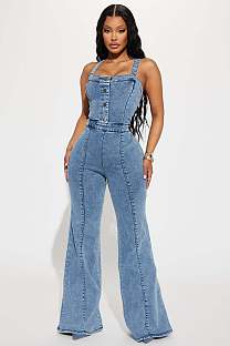 SUPER WHOLESALE | Tank Flare Bottom Jumpsuit with Back Zip Up
