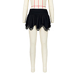 SUPER WHOLESALE | Layered Lace Hem Mini Skirt in Black