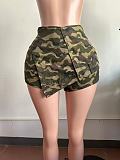 　 SUPER WHOLESALE | Designed Asymmertrical Cut Shorts in Camo