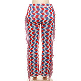 SUPER WHOLESALE | Fly-knit multi-colors Side Tassel Pants