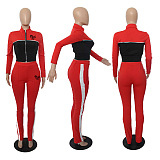 SUPER WHOLESALE | Pink Tow Tones Tracking Suit in Red & Black