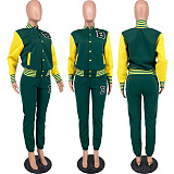SUPER WHOLESALE | Two Tones Jacket Top & Jogger Pants in Green