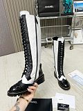 SUPER WHOLESALE | Calf-skin Knee High Boots in Black & White