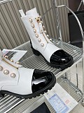 SUPER WHOLESALE | Calf-skin Ankle High Boots in Black & White
