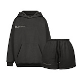 SUPER WHOLESALE | Hoodie Top & Shorts Set in Black