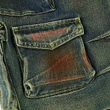 SUPER WHOLESALE | Aged Loose Cargo Pockets Jeans