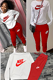 SUPER WHOLESALE | NIK E JOGGING SUIT WHITE SWEATER TOP & PANTS IN RED