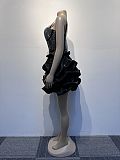 SUPER WHOLESALE | Rhinestone Deco Wave Bottom Maxi Dress