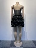 SUPER WHOLESALE | Rhinestone Deco Wave Bottom Maxi Dress