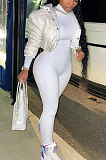 SUPER WHOLESALE | Turtle Neck Long Sleeve Jumpsuit in White