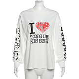 SUPER WHOLESALE | Heart Printed Sweater in White