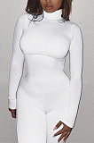 SUPER WHOLESALE | Turtle Neck Long Sleeve Jumpsuit in White