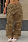 SUPER WHOLESALE | Solid Cargo Pants with Drawstring Bottom