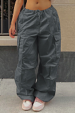 SUPER WHOLESALE | Solid Cargo Pants with Drawstring Bottom