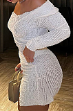 SUPER WHOLESALE | Wave Texture One Shoulder Mini Dress
