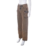 SUPER WHOLESALE | Aged Straight Down Cargo Pants
