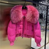 SUPER WHOLESALE | Very Thick Puffy Jacket with Feather Neck