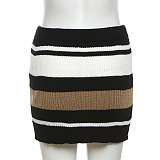 SUPER WHOLESALE | Knitted Crop V Neck Top and Zebra Skirt