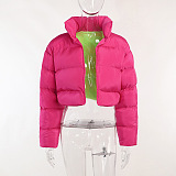 SUPER WHOLESALE | Puffy Zipper Up Down Jacket in 2 tones