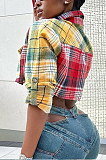 SUPER WHOLESALE | Flannel Plaid Crop Shirt Top