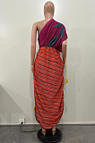 SUPER WHOLESALE | Printed Ragged Design Ruffles Dress