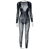 SUPER WHOLESALE | Butterfly Pattern Knitted See-through Jumpsuit