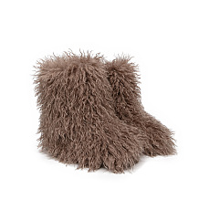 SUPER WHOLESALE | Furry Lower Top Teddy Boots in Coffee