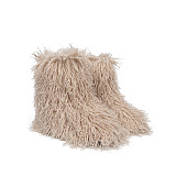 SUPER WHOLESALE | Furry Lower Top Teddy Boots in Khaki