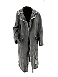 SUPER WHOLESALE | Distress Aged Long Coat in Gray
