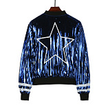 SUPER WHOLESALE | Sequins Jacket Top in Blue