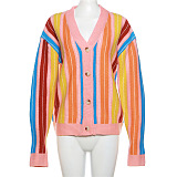 SUPER WHOLESALE | Color-block Knitted Cardigan